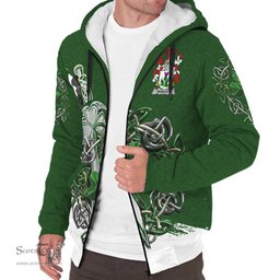 Irish Webster Family Crest Ireland Sherpa Hoodie Irish Shamrock and Sword