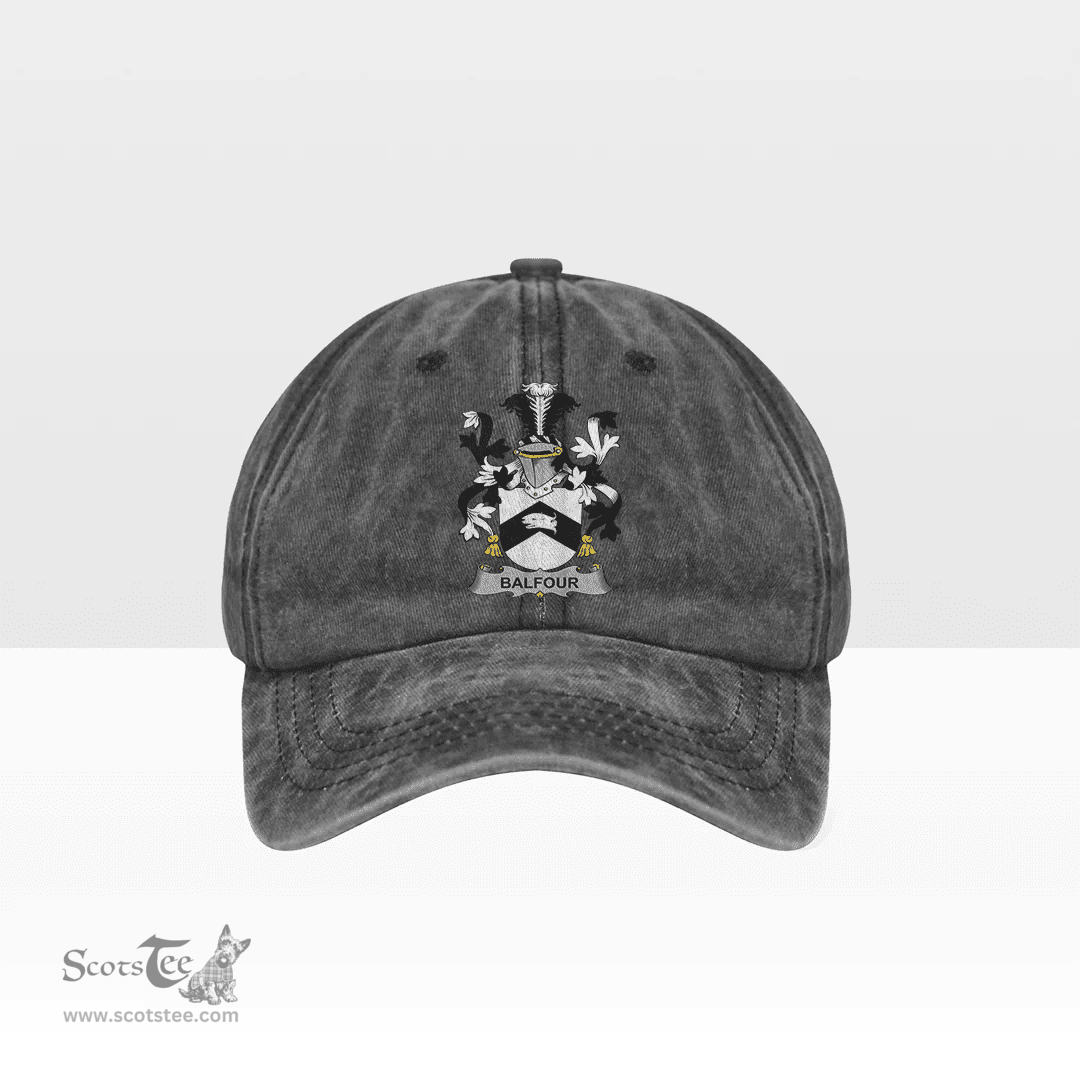 Irish Balfour Coat of Arms Family Crest Ireland Denim Cap