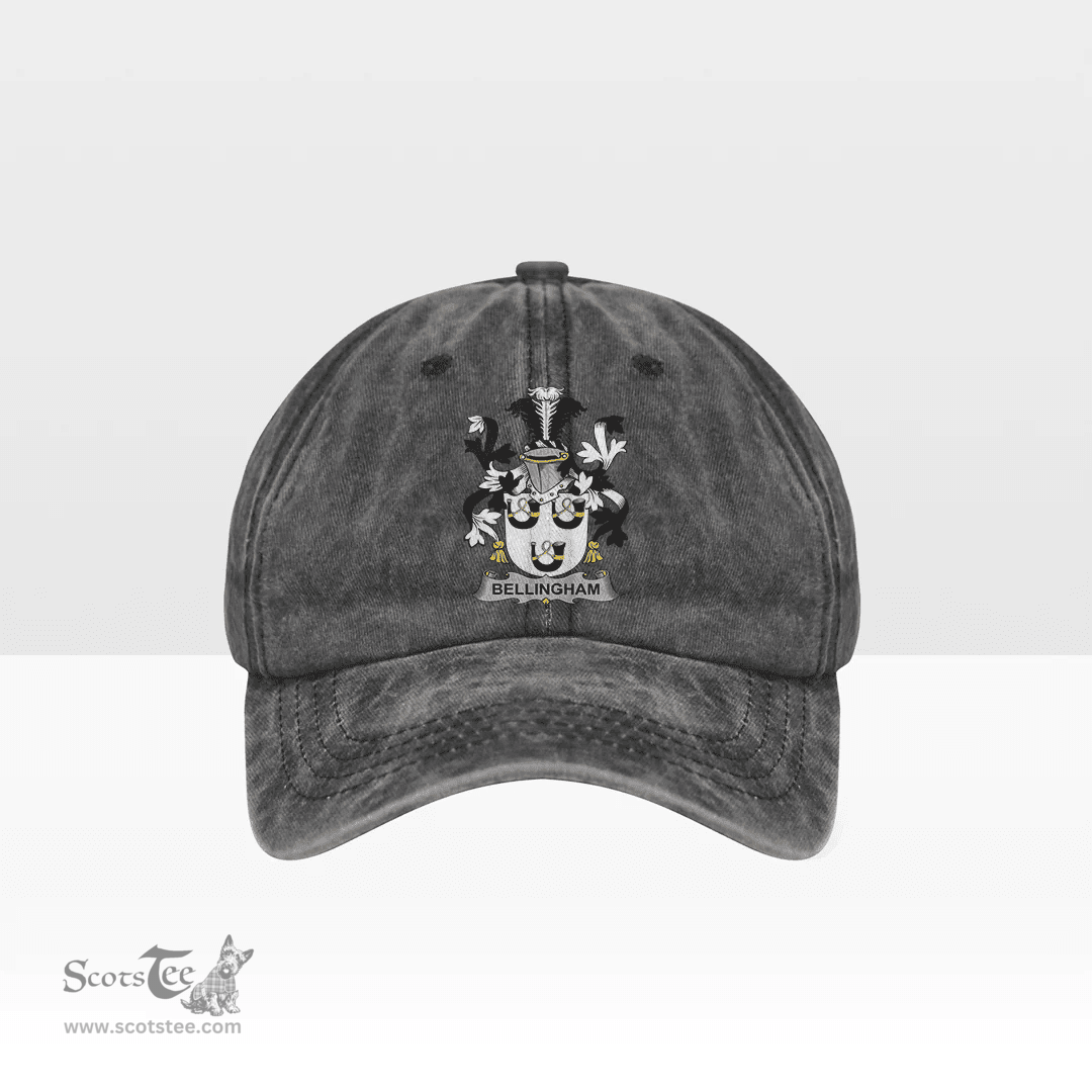 Irish Bellingham Coat of Arms Family Crest Ireland Denim Cap