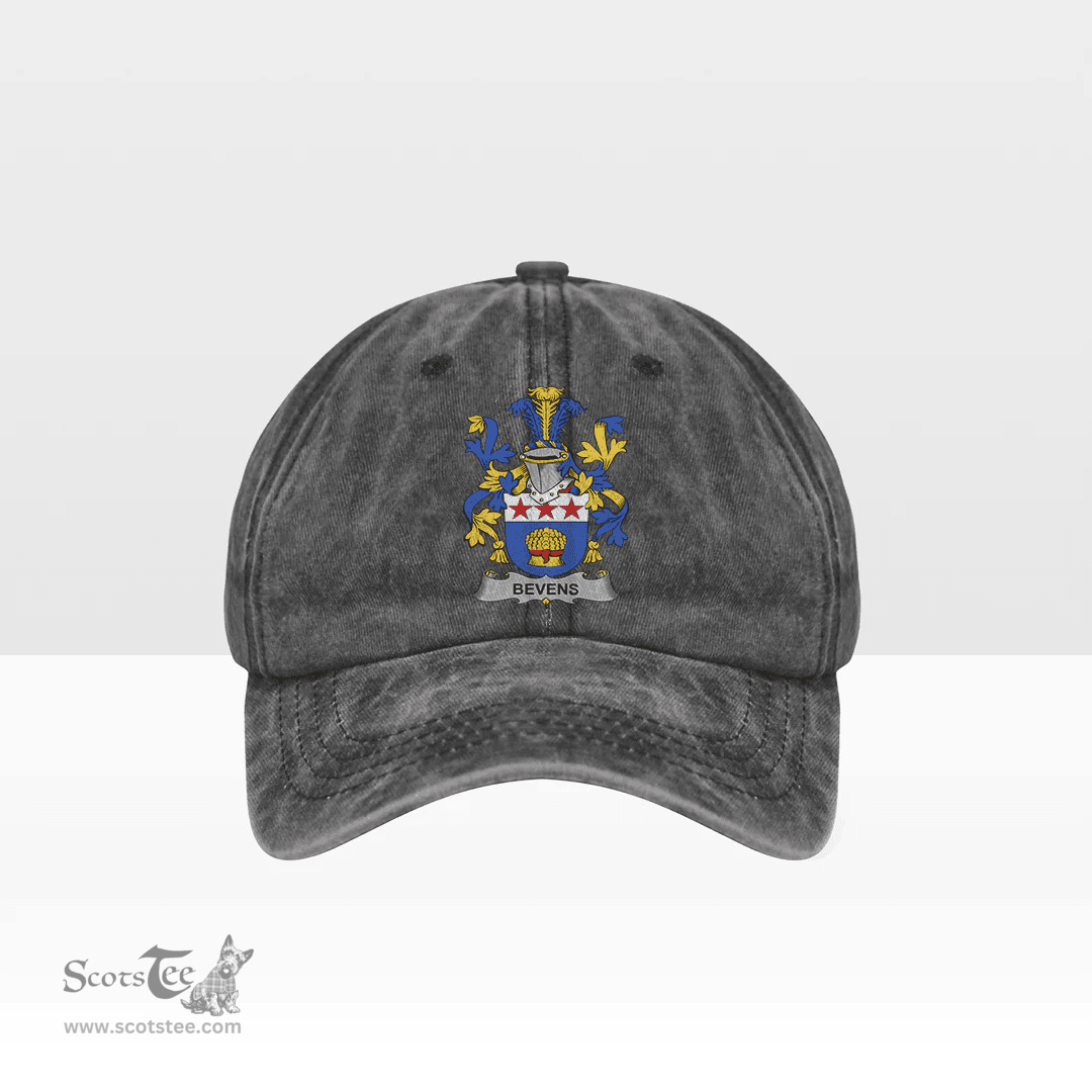 Irish Bevens Coat of Arms Family Crest Ireland Denim Cap