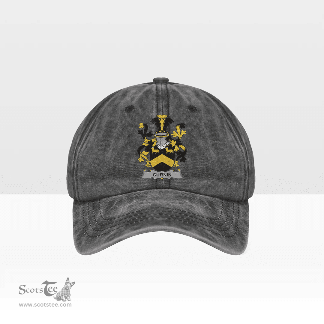 Irish Curnin or O Curneen Coat of Arms Family Crest Ireland Denim Cap