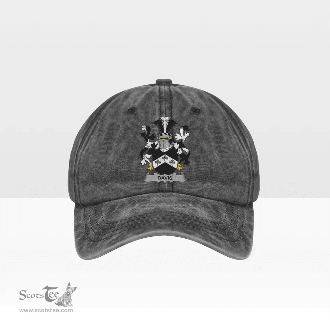 Irish Davis Coat of Arms Family Crest Ireland Denim Cap