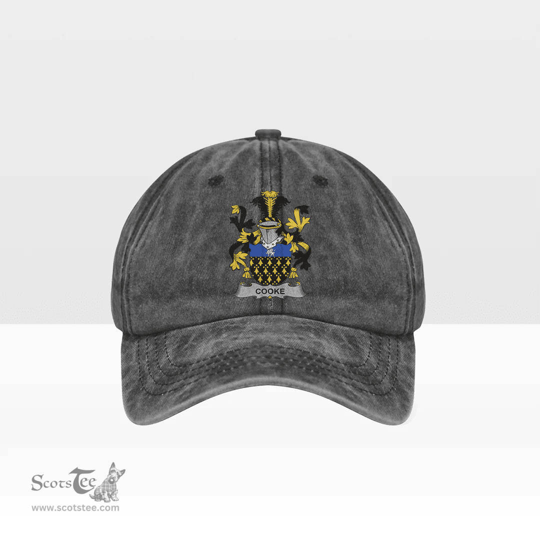 Irish Cooke Coat of Arms Family Crest Ireland Denim Cap