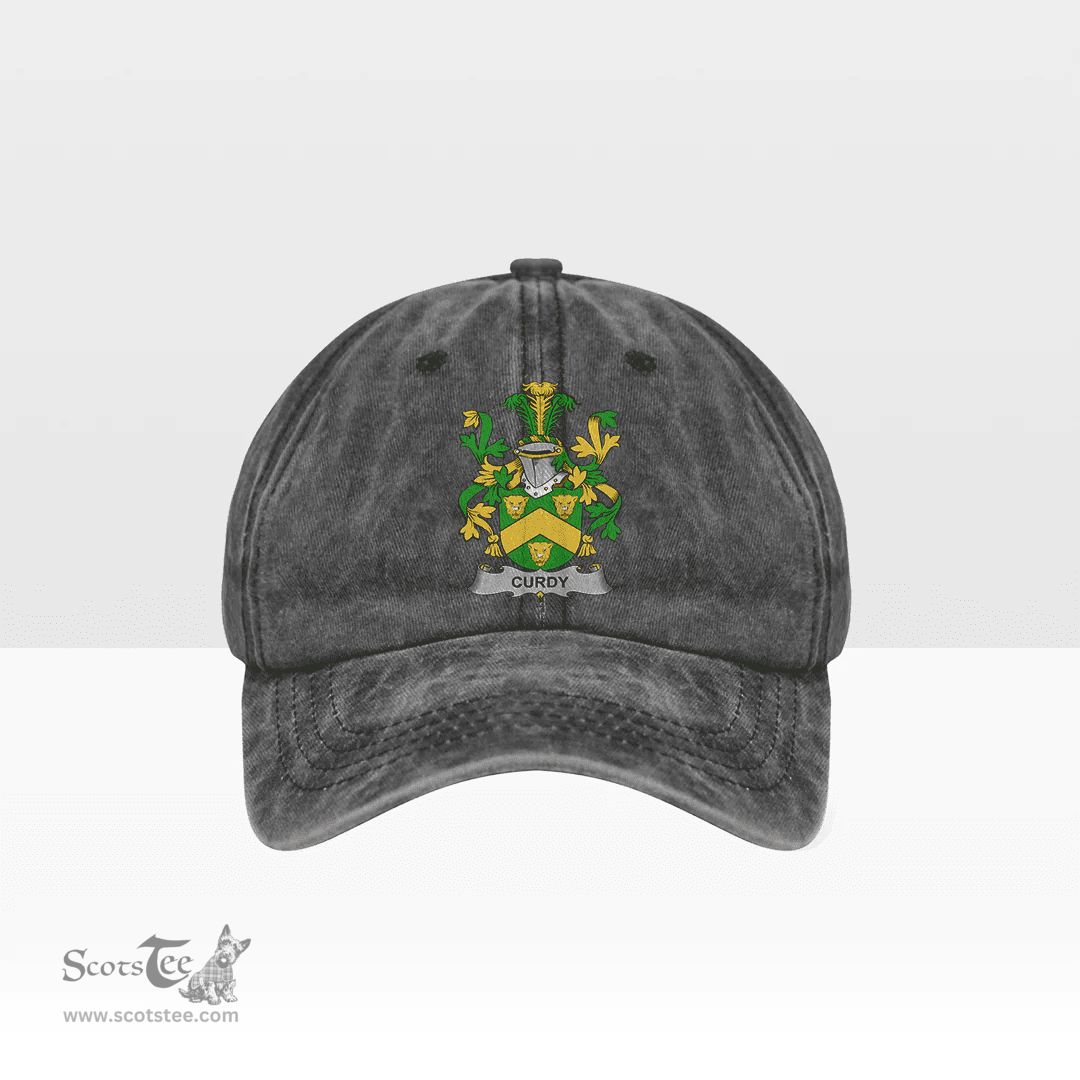 Irish Curdy or McCurdy Coat of Arms Family Crest Ireland Denim Cap