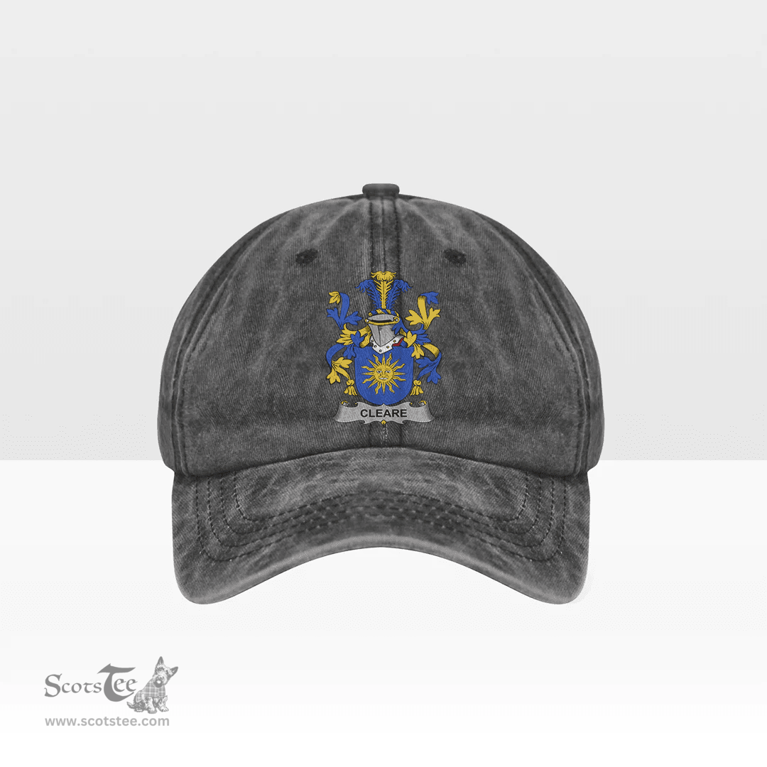Irish Cleare Coat of Arms Family Crest Ireland Denim Cap