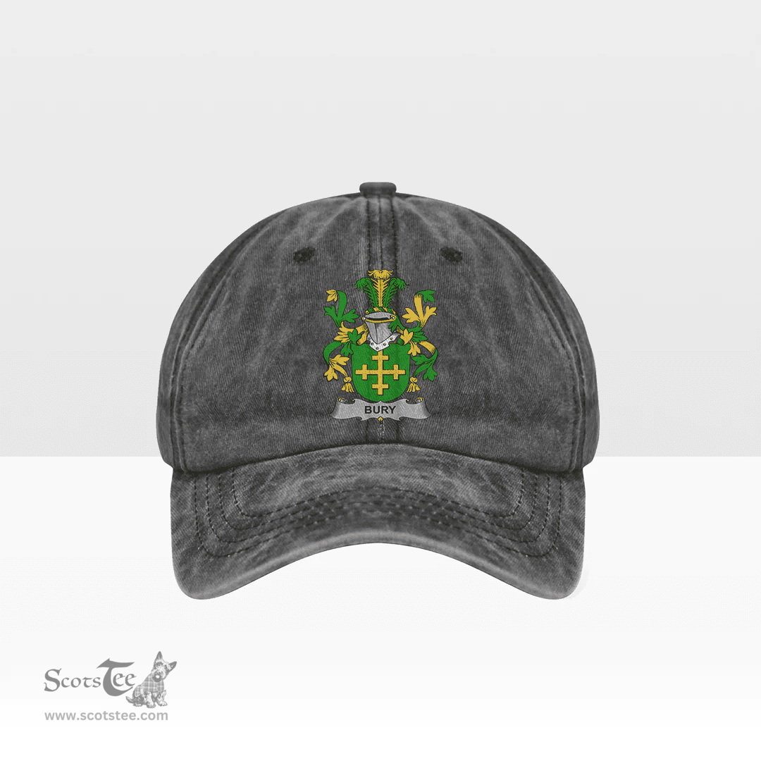 Irish Bury or Berry Coat of Arms Family Crest Ireland Denim Cap