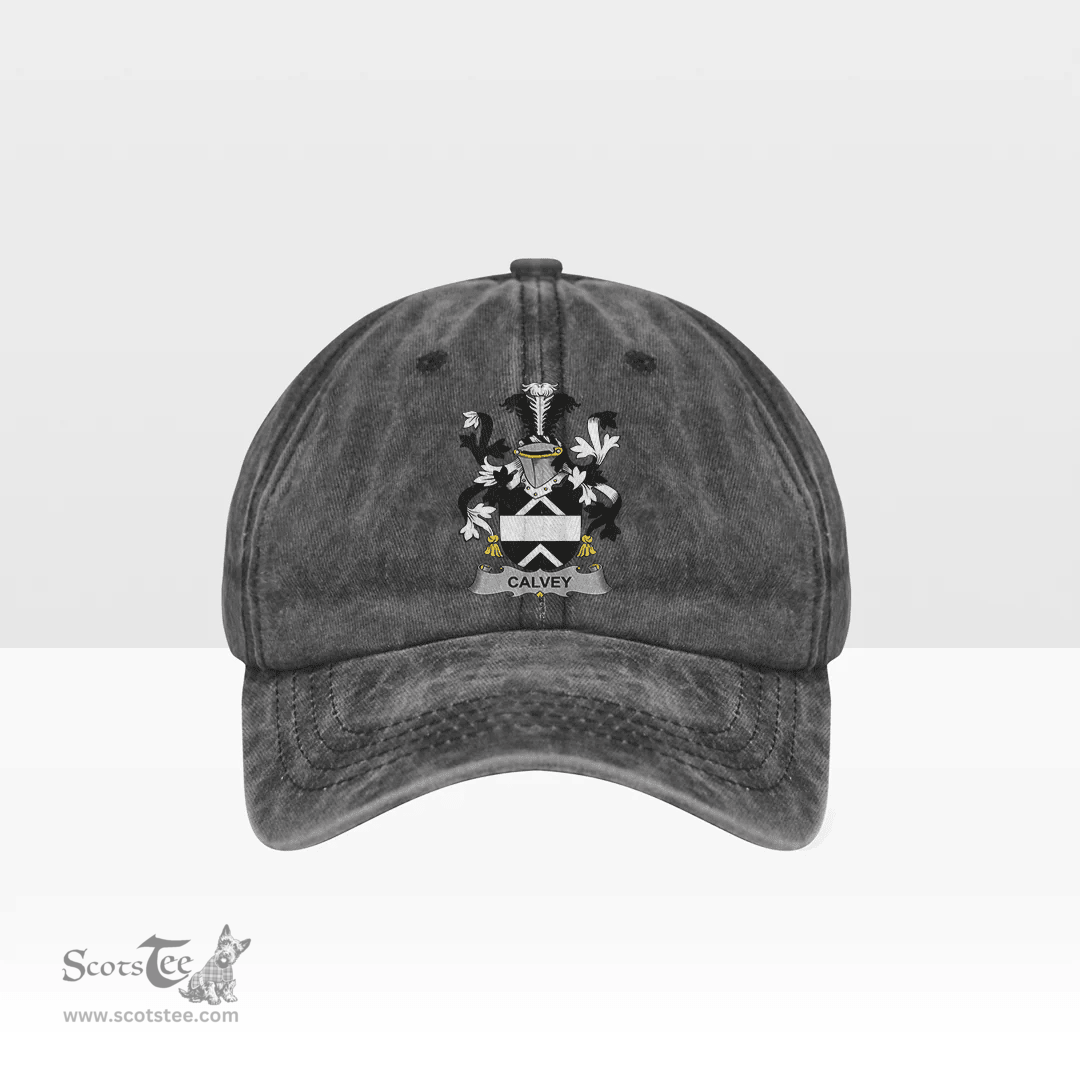 Irish Calvey or McElwee Coat of Arms Family Crest Ireland Denim Cap