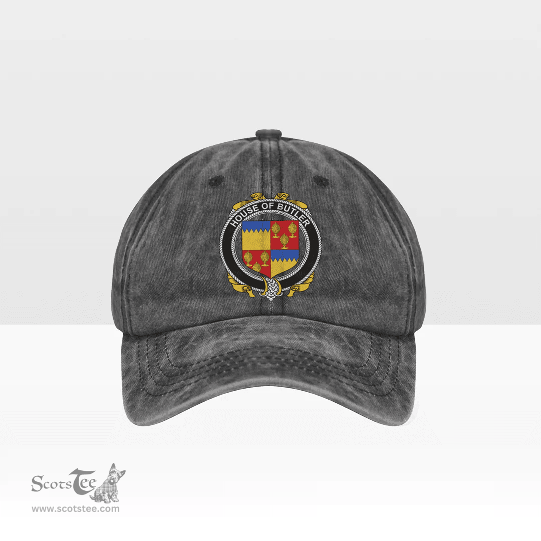 Irish House of BUTLER Coat of Arms Family Crest Ireland Denim Cap