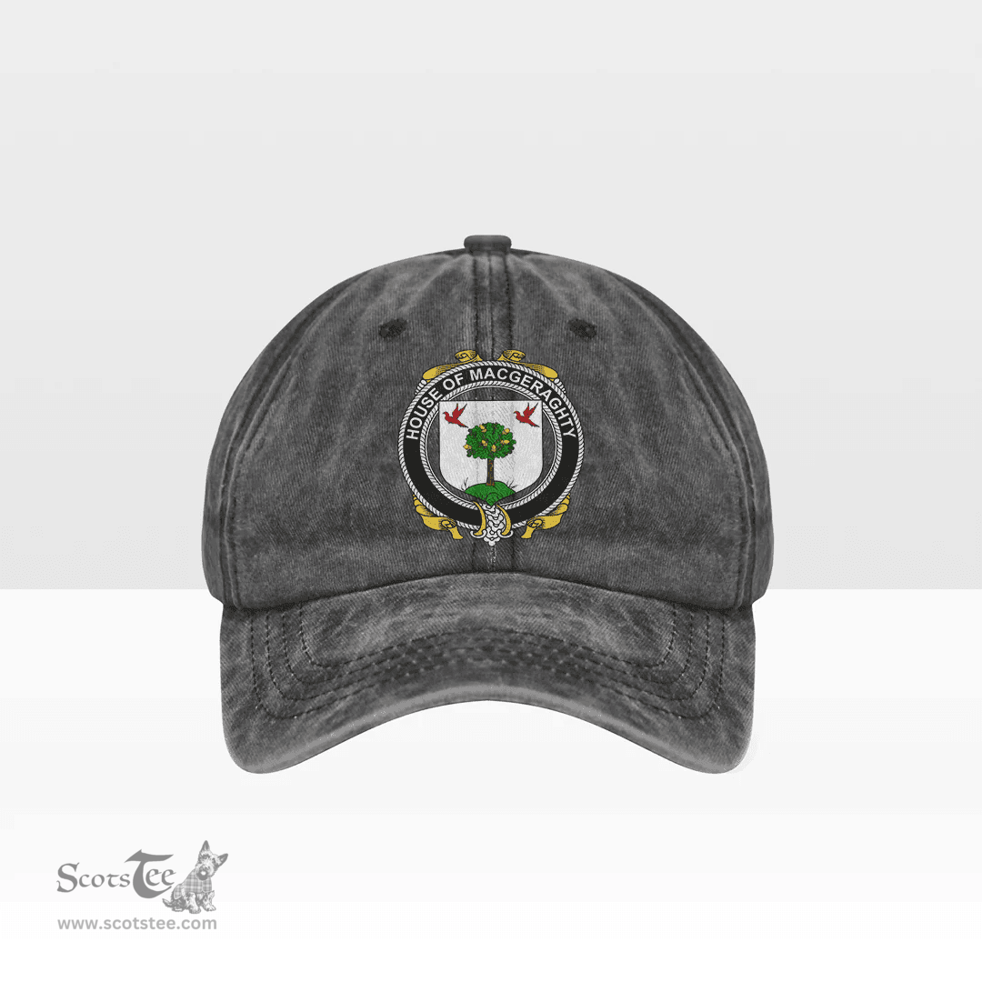 Irish House of MACGERAGHTY Coat of Arms Family Crest Ireland Denim Cap
