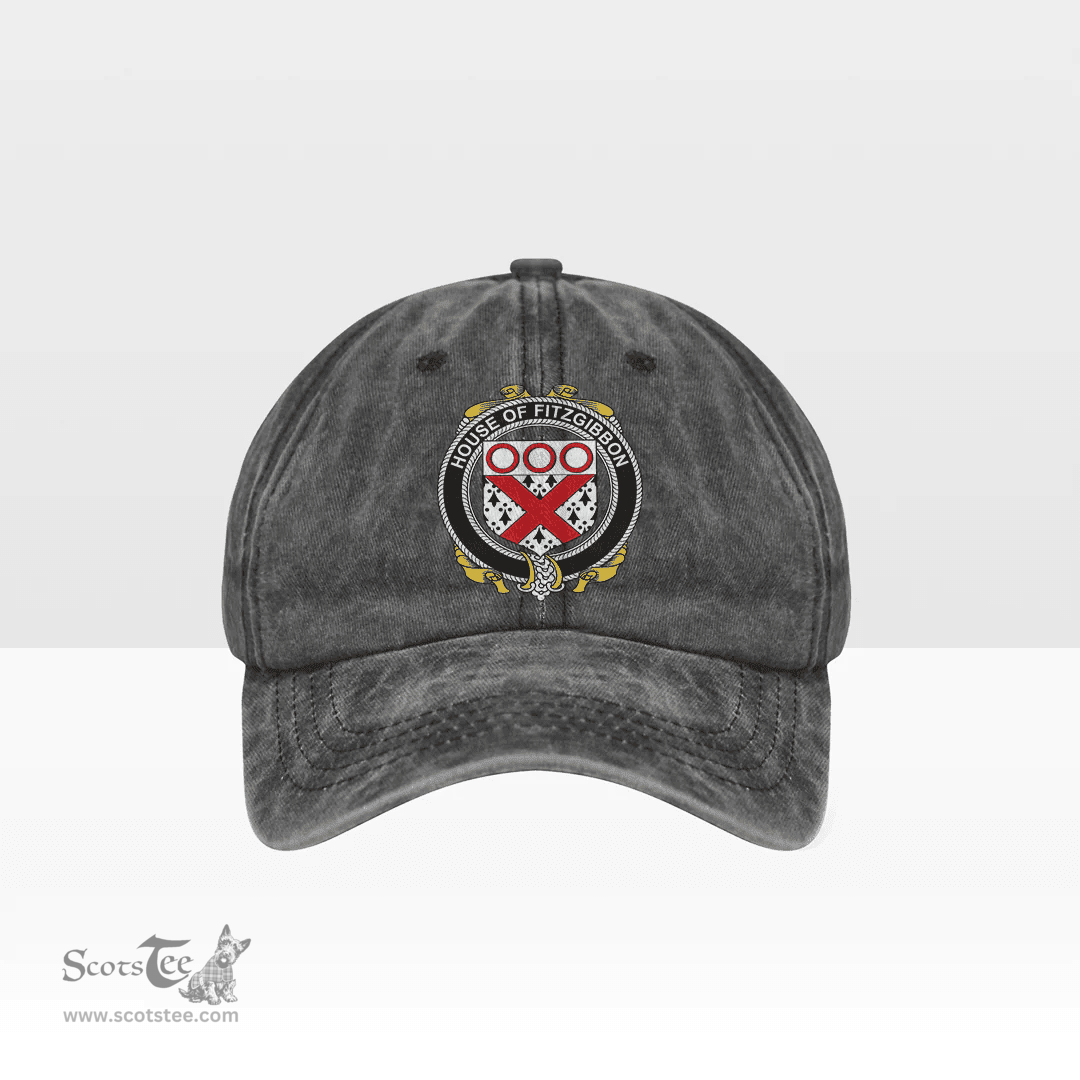 Irish House of FITZGIBBON Coat of Arms Family Crest Ireland Denim Cap