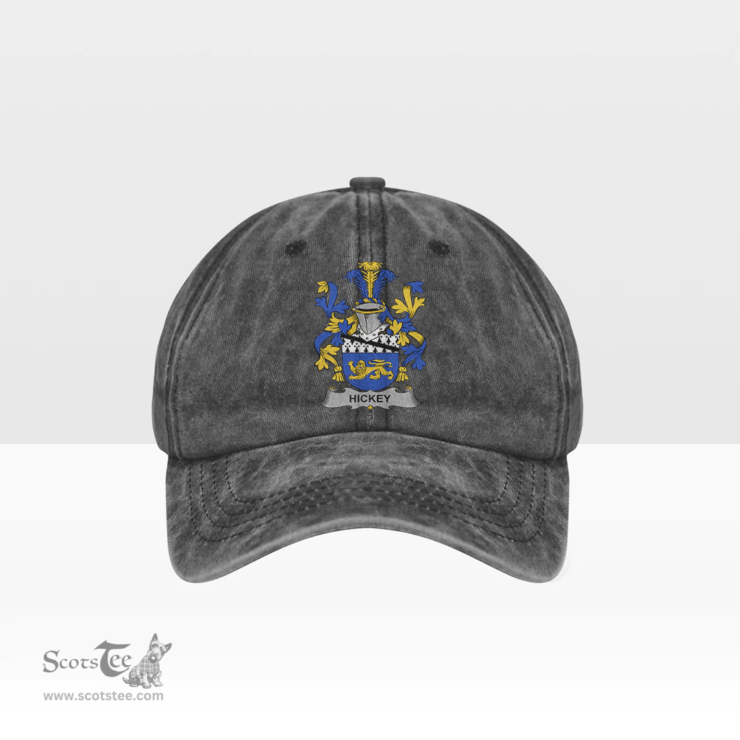 Irish Hickey or O Hickey Coat of Arms Family Crest Ireland Denim Cap