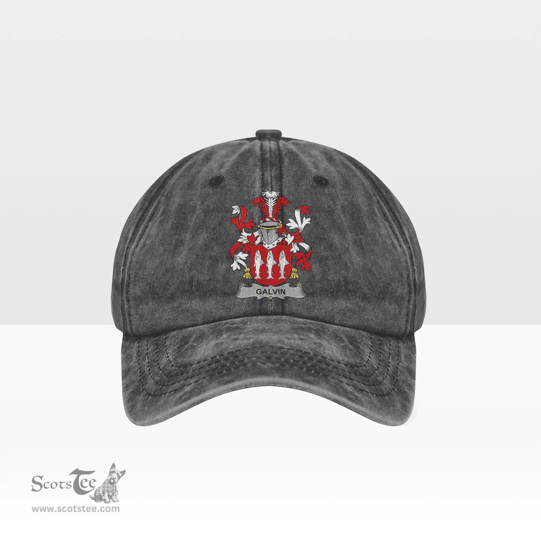 Irish Galvin or O Galvin Coat of Arms Family Crest Ireland Denim Cap