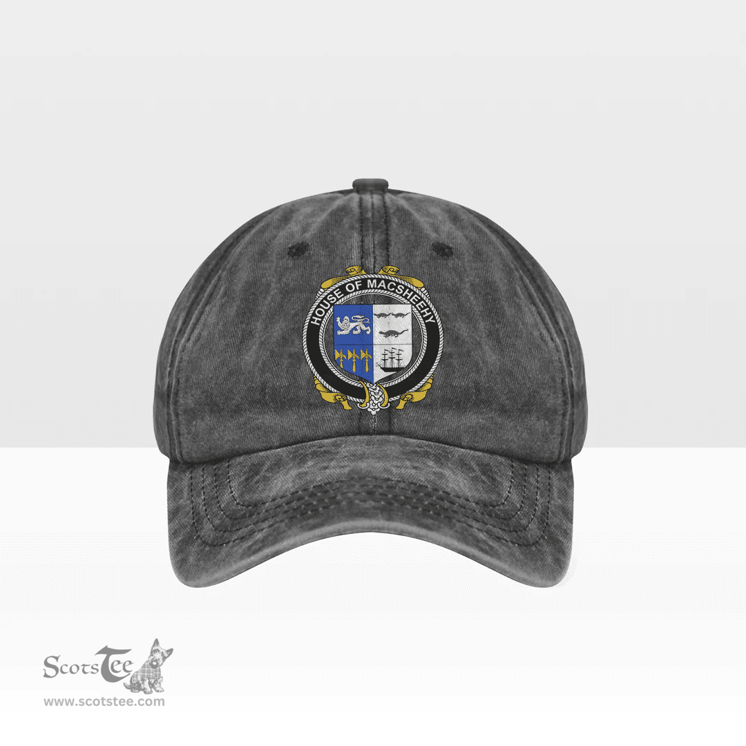 Irish House of MACSHEEHY Coat of Arms Family Crest Ireland Denim Cap