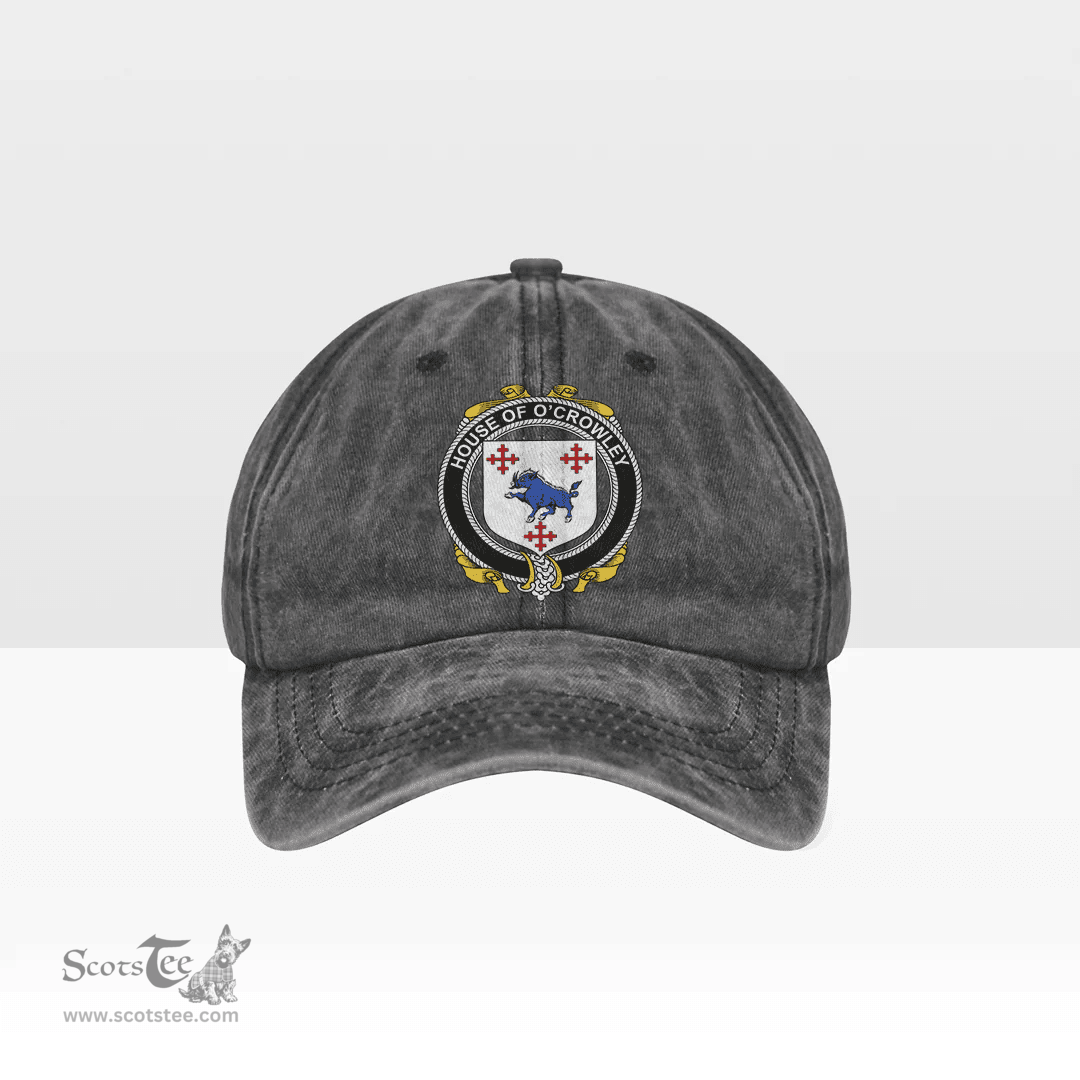Irish House of CROWLEY Coat of Arms Family Crest Ireland Denim Cap