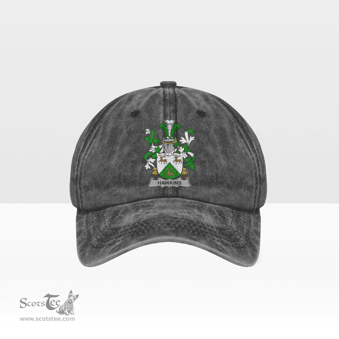 Irish Hawkins or Haughan Coat of Arms Family Crest Ireland Denim Cap