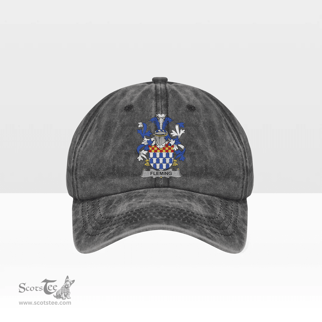 Irish Fleming Coat of Arms Family Crest Ireland Denim Cap