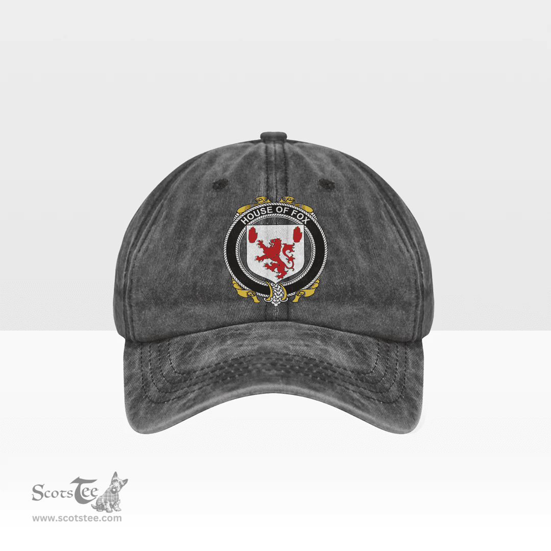 Irish House of FOX Coat of Arms Family Crest Ireland Denim Cap
