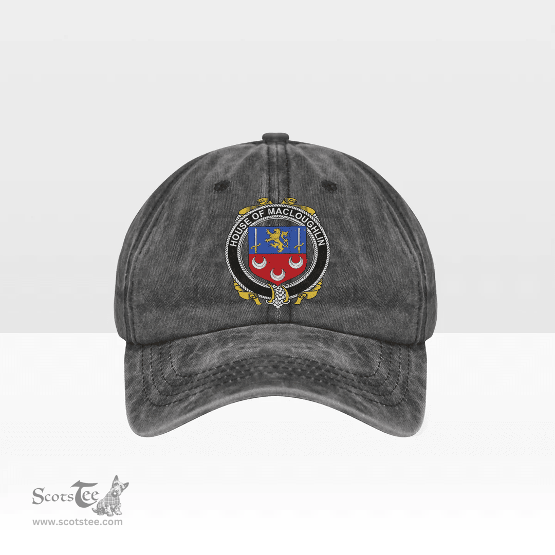 Irish House of MACLOUGHLIN (Tirconnell) Coat of Arms Family Crest Ireland Denim Cap