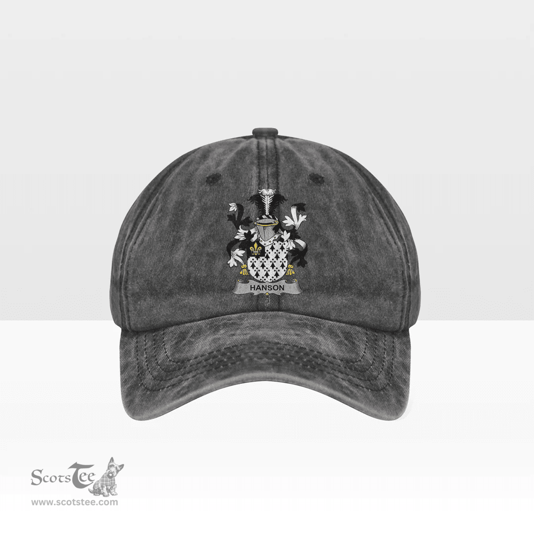 Irish Hanson or O Hanson Coat of Arms Family Crest Ireland Denim Cap