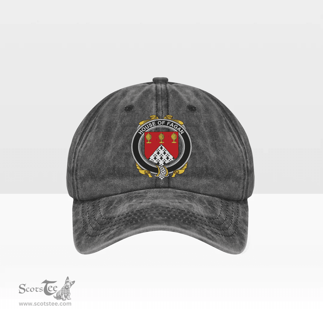 Irish House of FAGAN Coat of Arms Family Crest Ireland Denim Cap