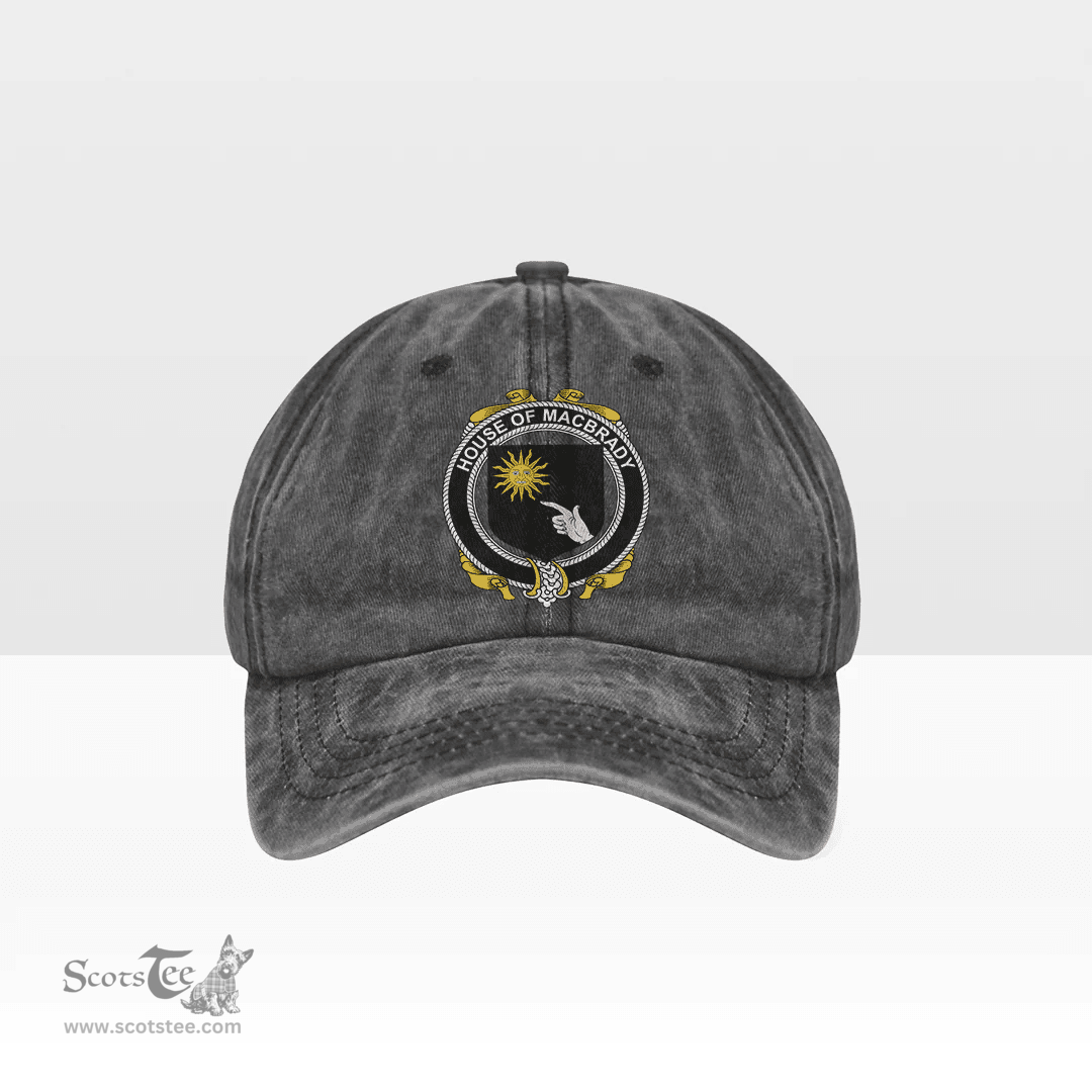 Irish House of MACBRADY Coat of Arms Family Crest Ireland Denim Cap