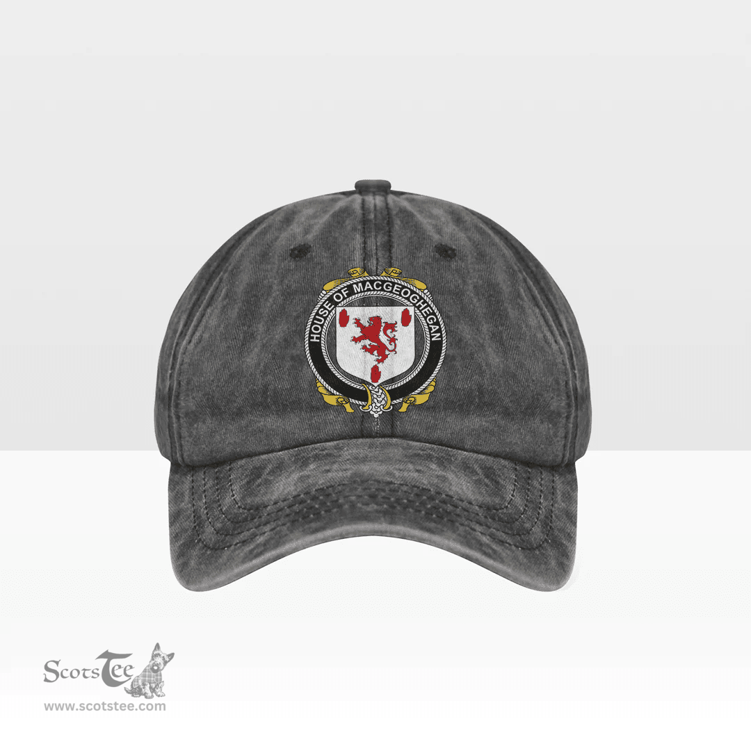 Irish House of MACGEOGHEGAN Coat of Arms Family Crest Ireland Denim Cap