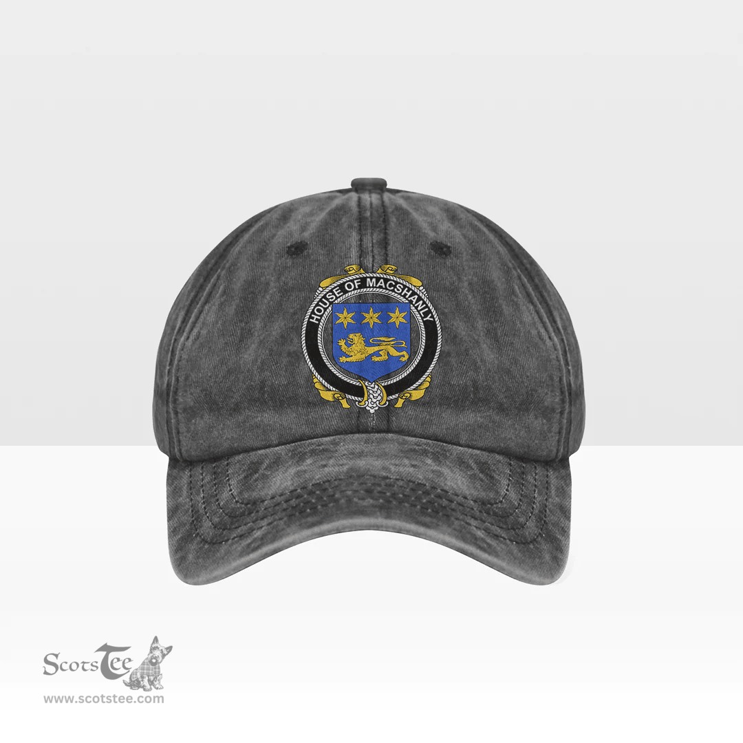 Irish House of MACSHANLY Coat of Arms Family Crest Ireland Denim Cap