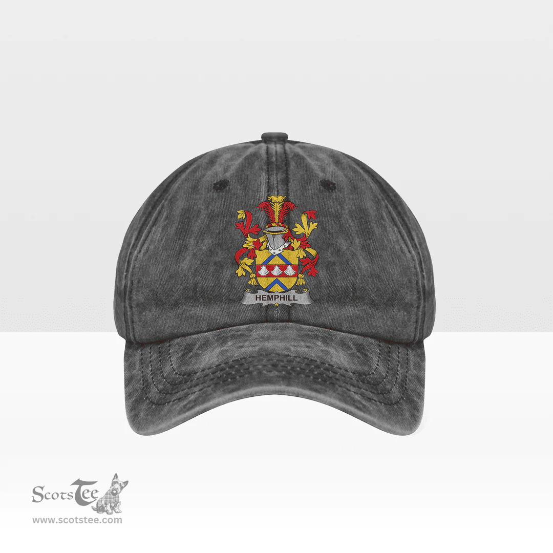 Irish Hemphill Coat of Arms Family Crest Ireland Denim Cap