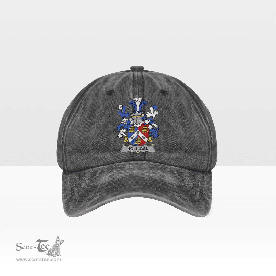 Irish Holligan or O Halligan Coat of Arms Family Crest Ireland Denim Cap
