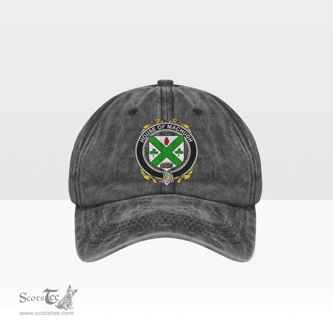 Irish House of MACHUGH Coat of Arms Family Crest Ireland Denim Cap