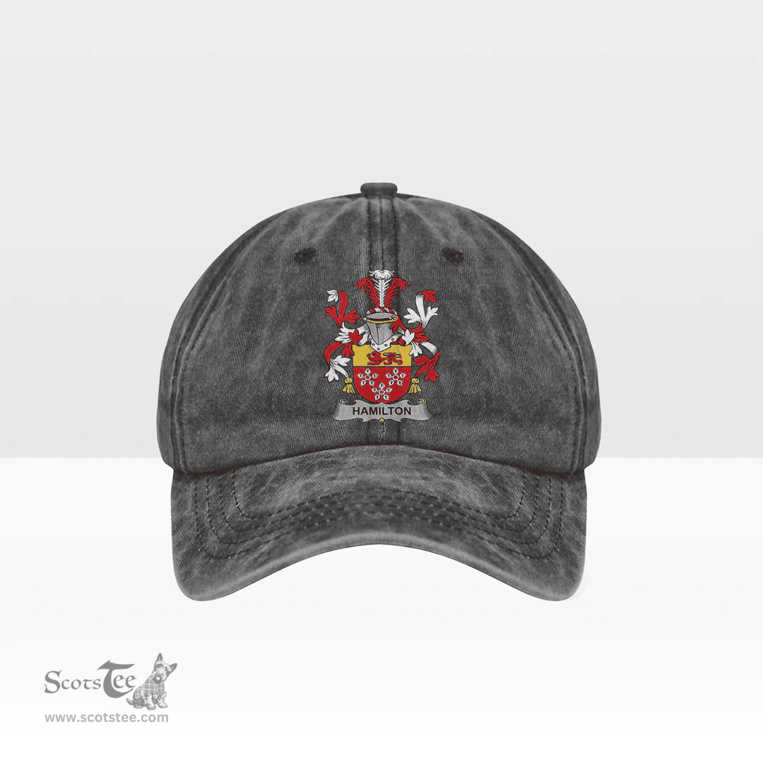 Irish Hamilton Coat of Arms Family Crest Ireland Denim Cap