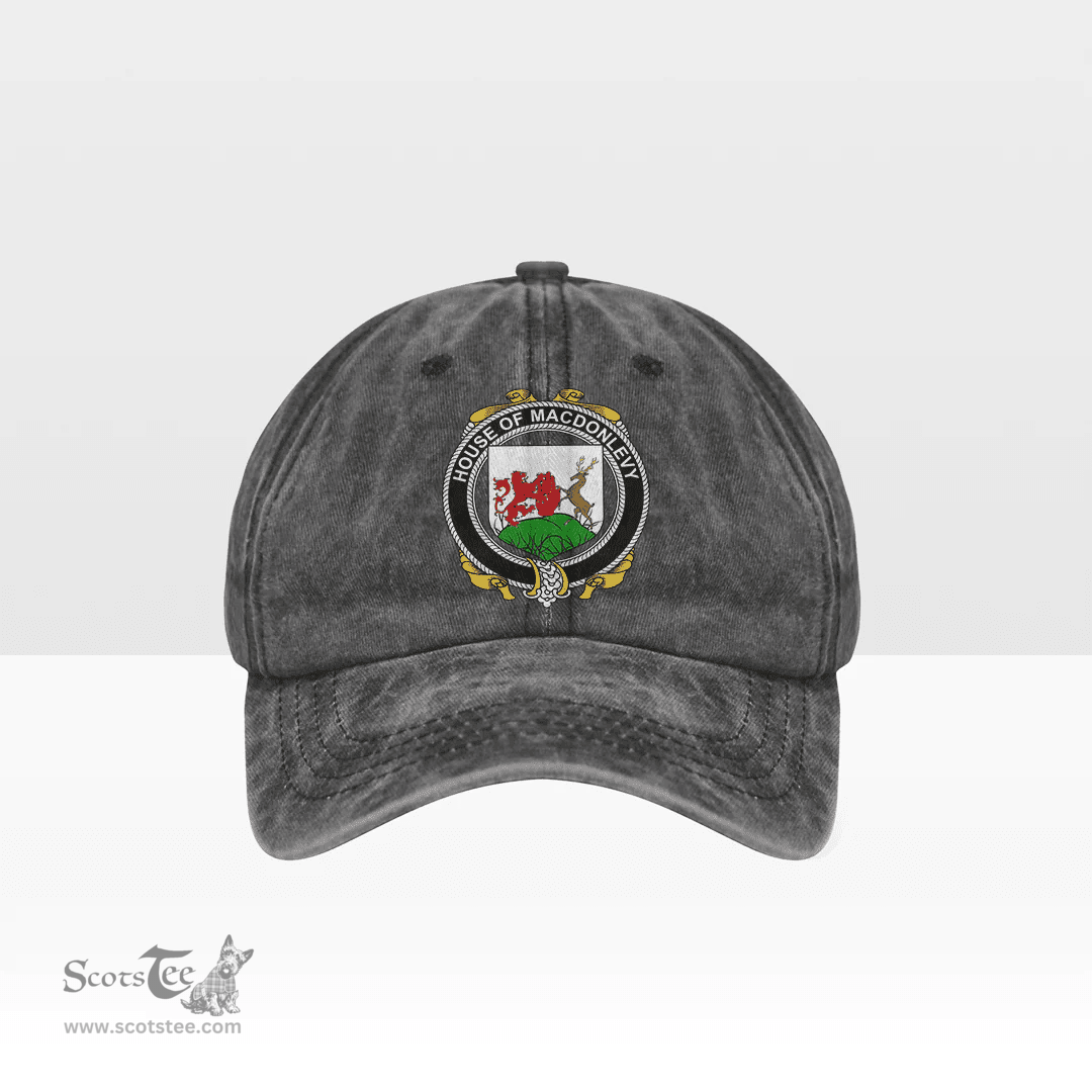 Irish House of MACDONLEVY Coat of Arms Family Crest Ireland Denim Cap