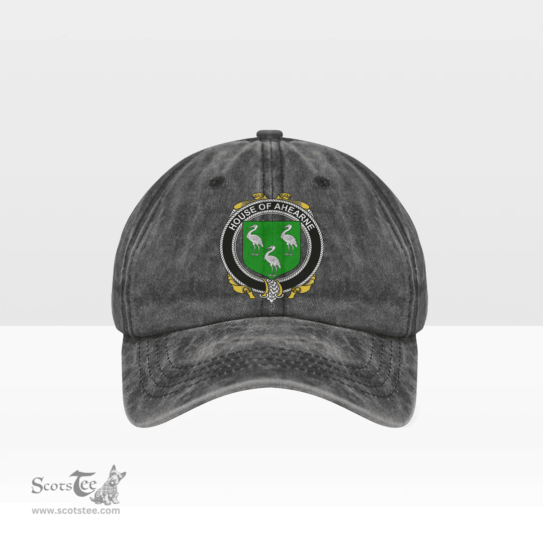Irish House of AHEARNE (Aherne) Coat of Arms Family Crest Ireland Denim Cap