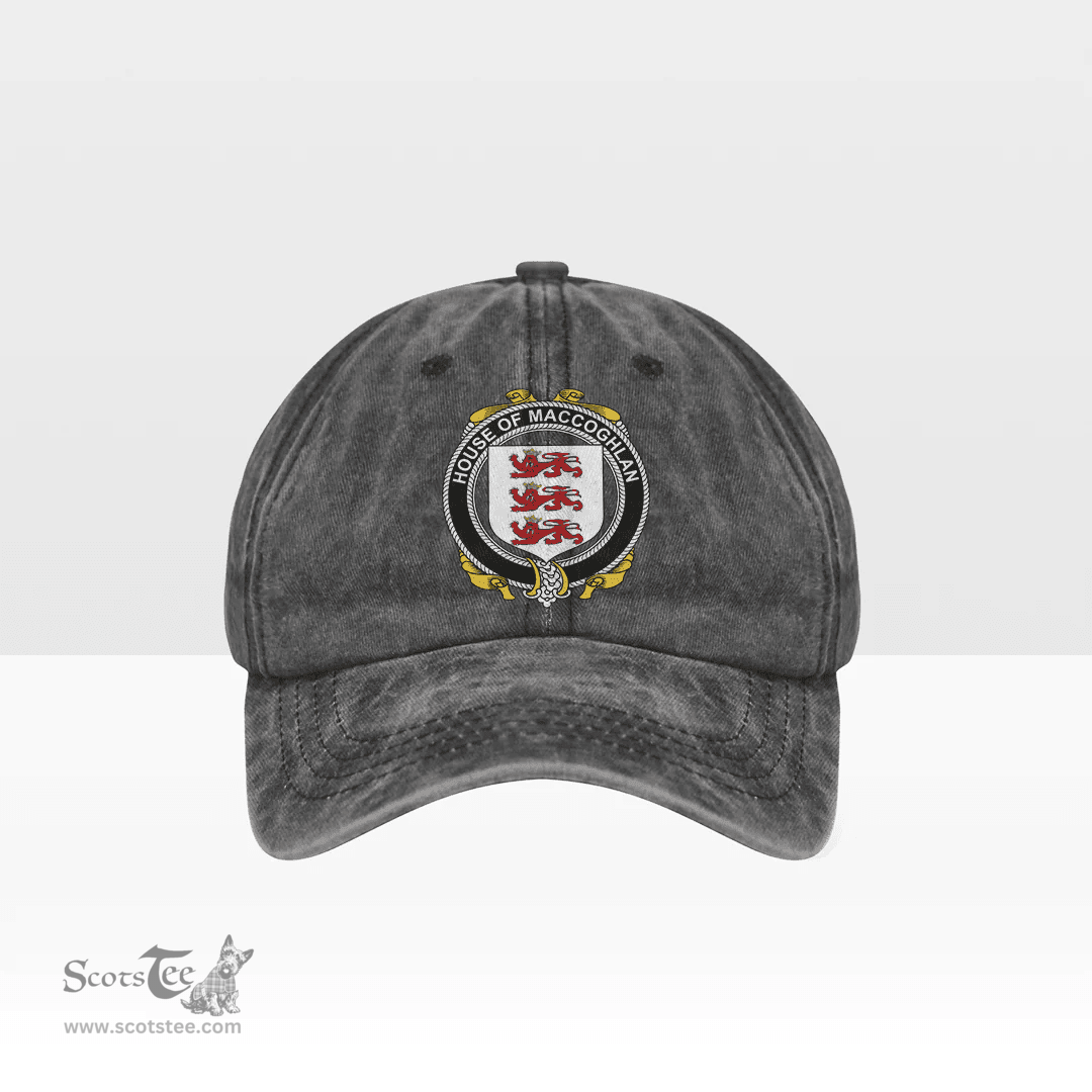 Irish House of MACCOGHLAN Coat of Arms Family Crest Ireland Denim Cap