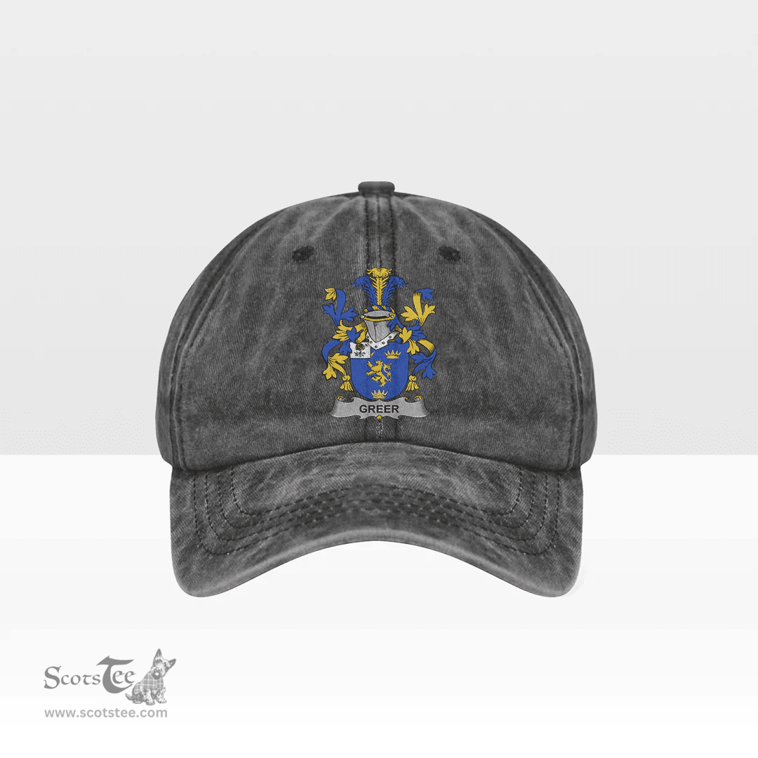 Irish Greer Coat of Arms Family Crest Ireland Denim Cap