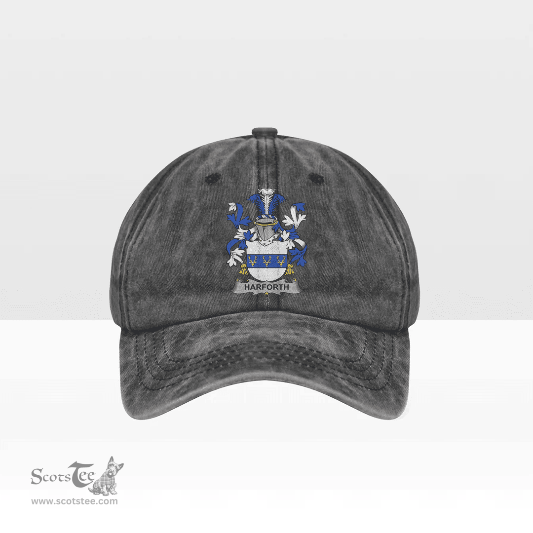 Irish Harforth Coat of Arms Family Crest Ireland Denim Cap