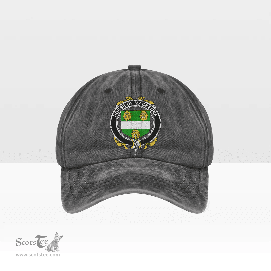 Irish House of MACKENNA Coat of Arms Family Crest Ireland Denim Cap