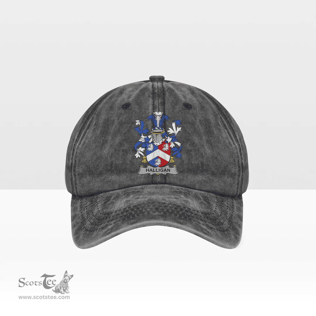 Irish Halligan or O Halligan Coat of Arms Family Crest Ireland Denim Cap