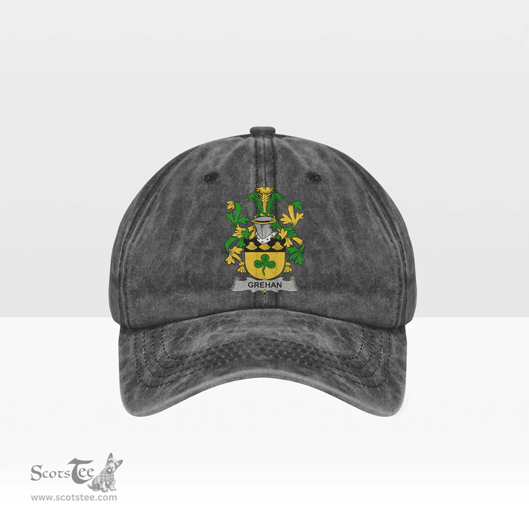 Irish Grehan or O Greaghan Coat of Arms Family Crest Ireland Denim Cap