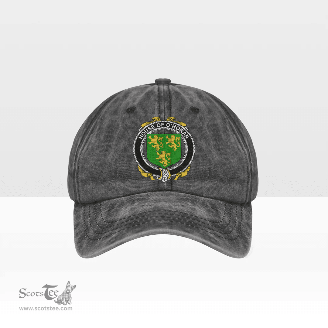 Irish House of O HORAN Coat of Arms Family Crest Ireland Denim Cap