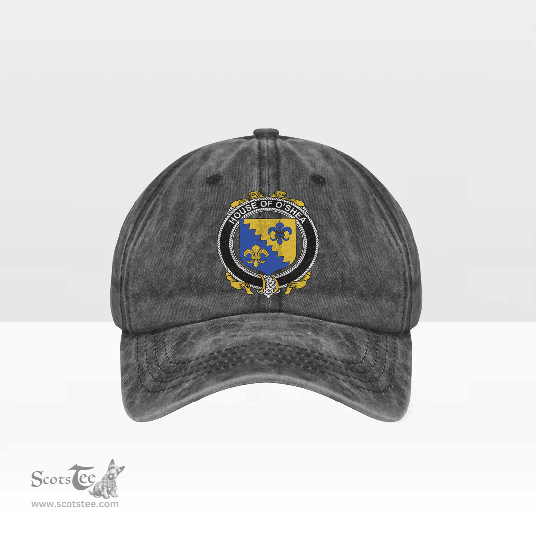 Irish House of O SHEA Coat of Arms Family Crest Ireland Denim Cap
