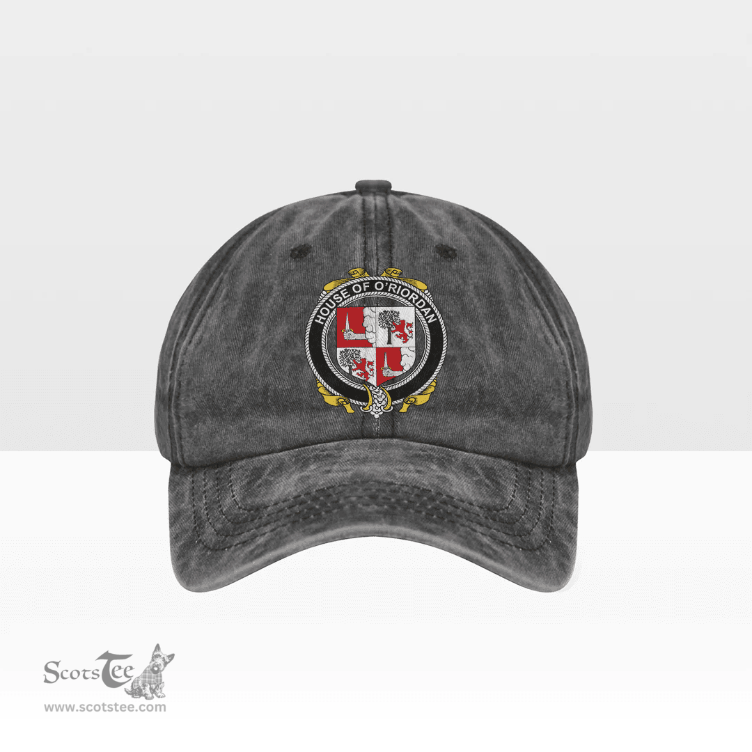Irish House of O RIORDAN Coat of Arms Family Crest Ireland Denim Cap