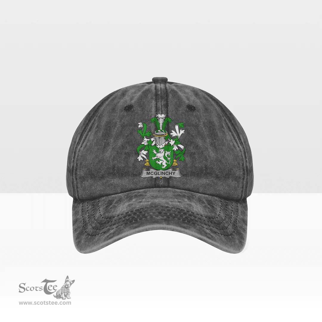 Irish McGlinchy or McGlinchey Coat of Arms Family Crest Ireland Denim Cap
