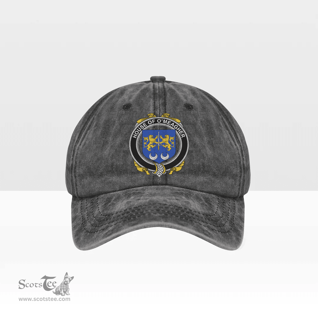 Irish House of O MEAGHER Coat of Arms Family Crest Ireland Denim Cap