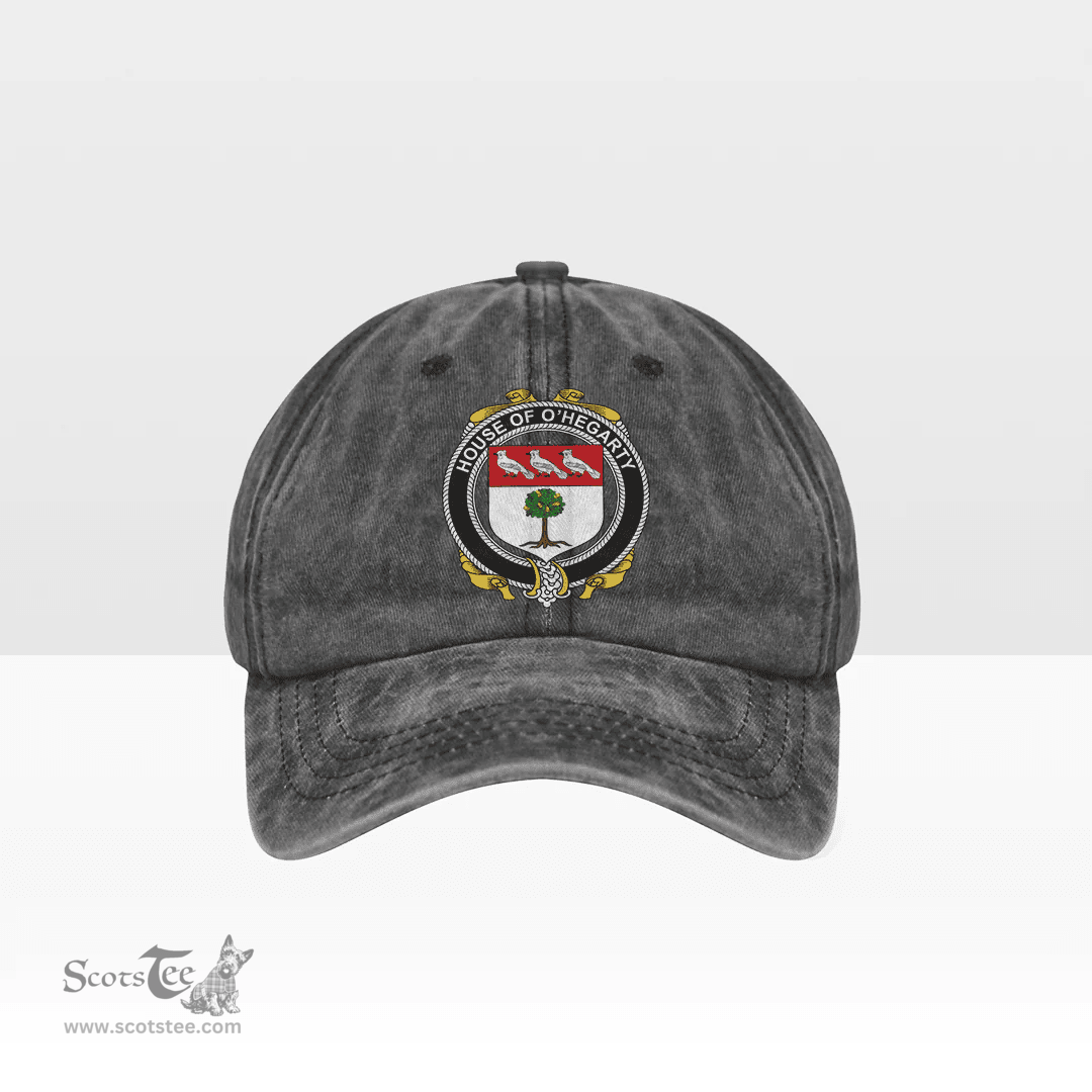 Irish House of O HEGARTY Coat of Arms Family Crest Ireland Denim Cap