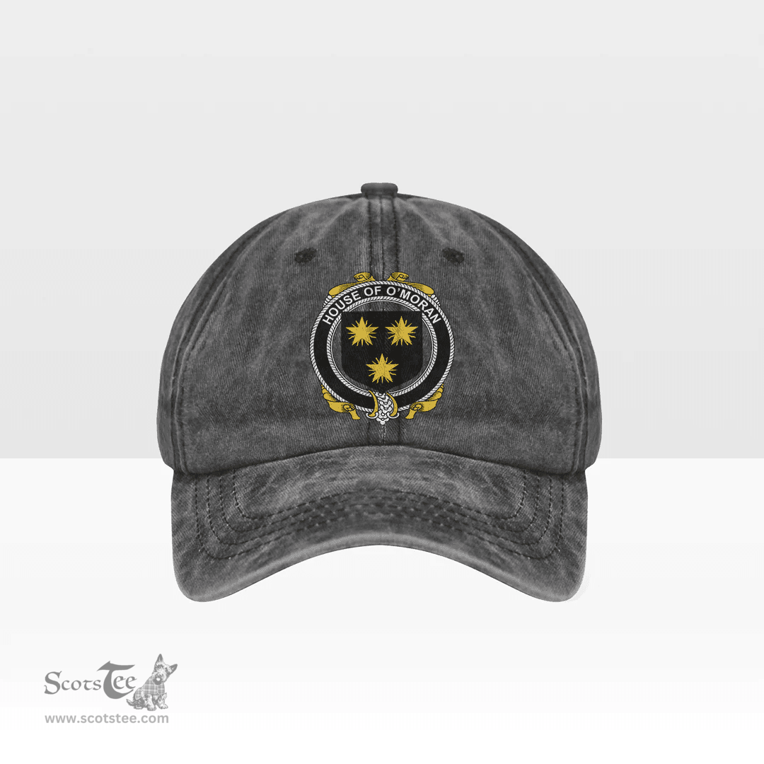 Irish House of O MORAN Coat of Arms Family Crest Ireland Denim Cap