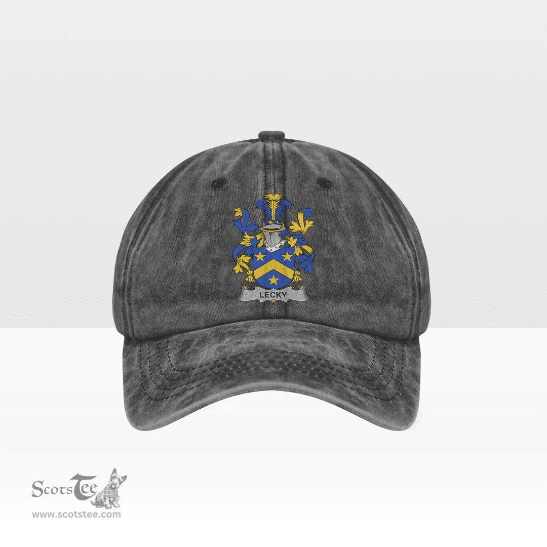 Irish Lecky or Lackey Coat of Arms Family Crest Ireland Denim Cap