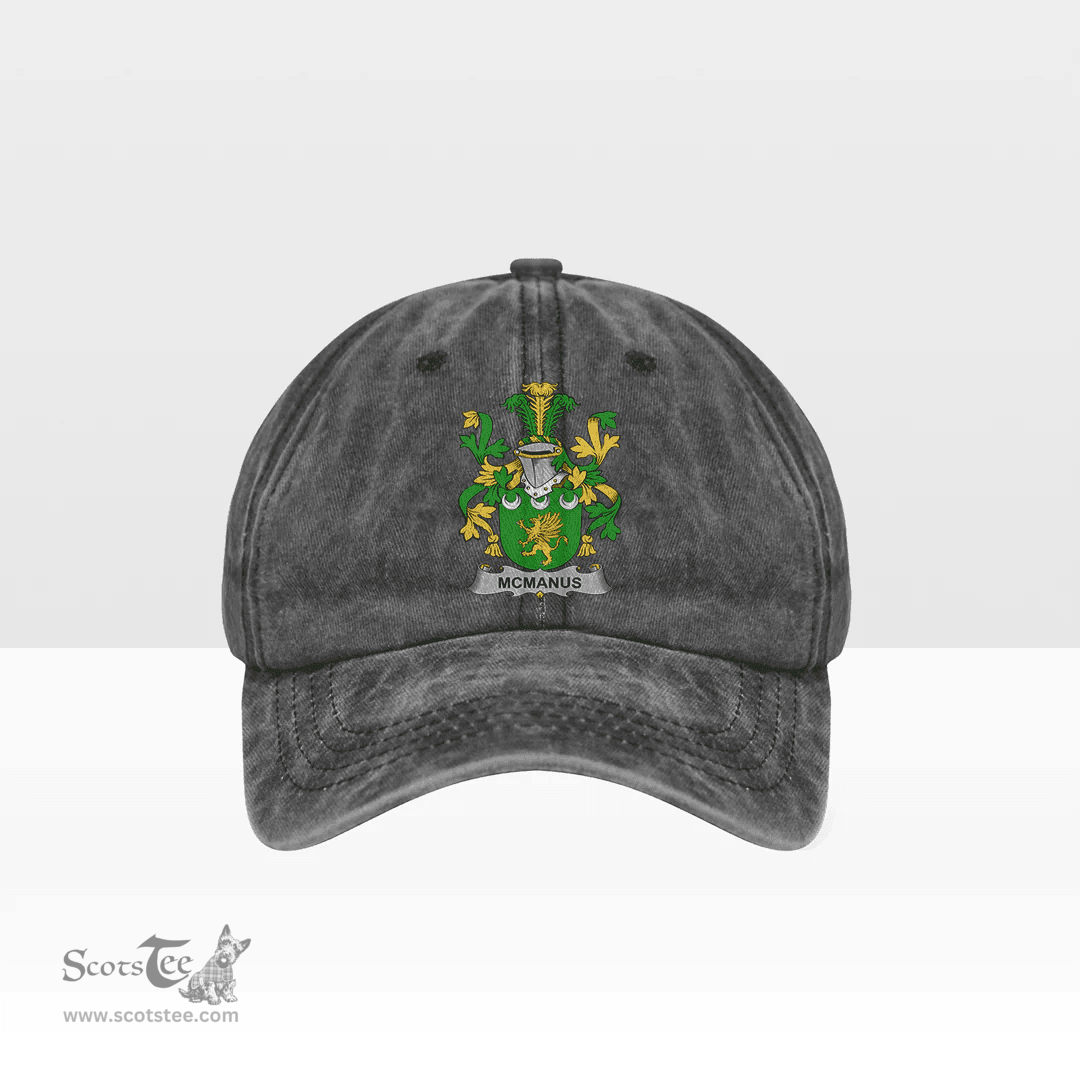 Irish McManus Coat of Arms Family Crest Ireland Denim Cap