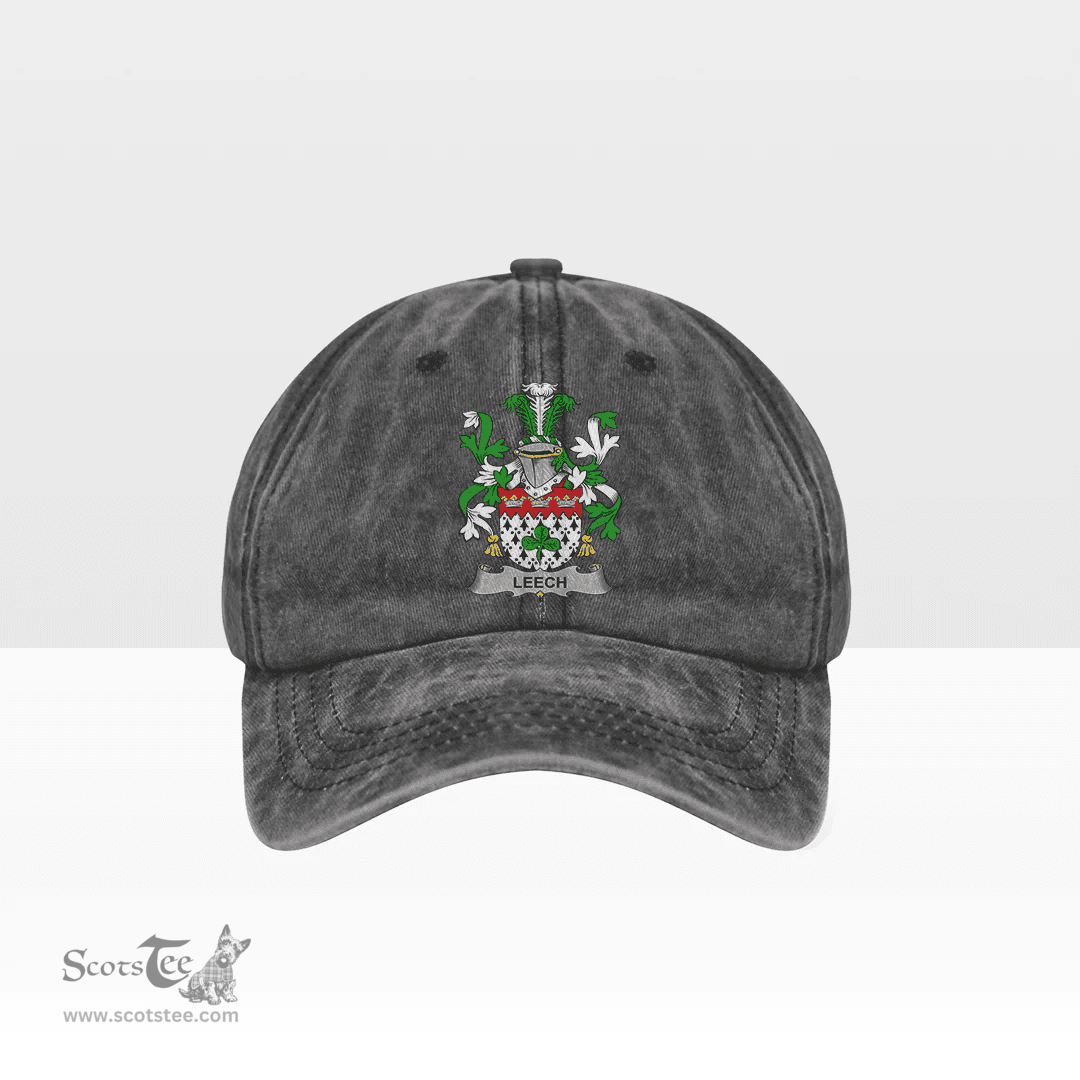 Irish Leech Coat of Arms Family Crest Ireland Denim Cap