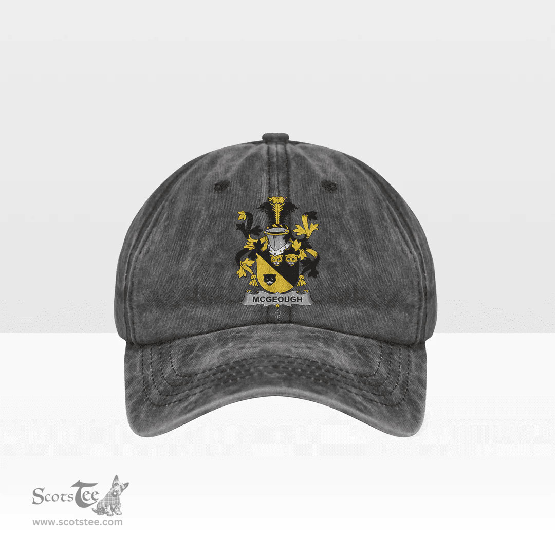 Irish McGeough or McGough Coat of Arms Family Crest Ireland Denim Cap